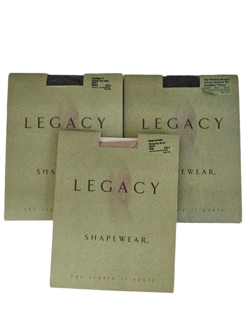 3 Legacy Pantyhose B Shapers CoolMax Shaping Black Brown A08477 & A02418 Nude